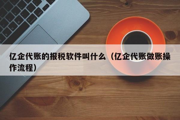 亿企代账的报税软件叫什么（亿企代账做账操作流程）